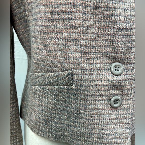 West Coast Connection Vintage‎ Wool Blend Tweed Two Button Blazer Pockets 6 - Picture 4 of 12